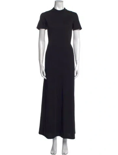 Pre-owned The Row Mock Neck Long Dress In Black