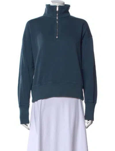 Pre-owned The Row Mock Neck Long Sleeve Sweatshirt In Blue