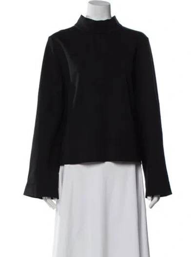 Pre-owned The Row Mock Neck Long Sleeve Top In Black