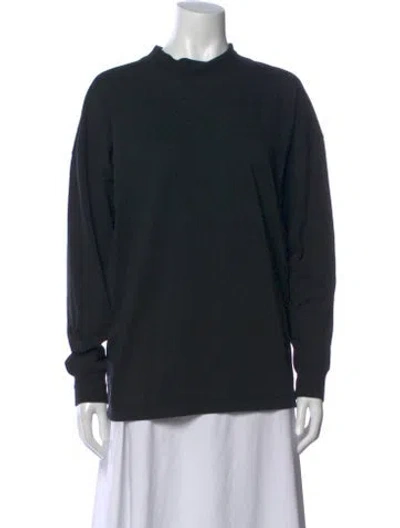 Pre-owned The Row Mock Neck Long Sleeve Top In Black