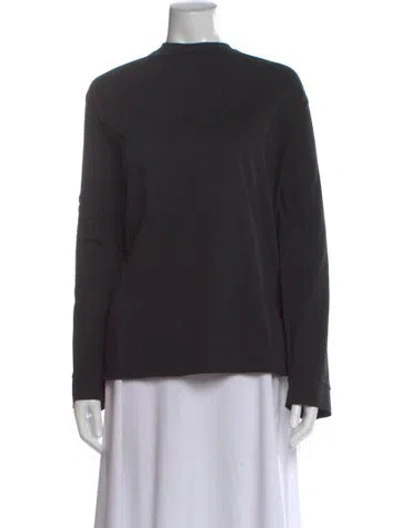 Pre-owned The Row Mock Neck Long Sleeve Top In Black