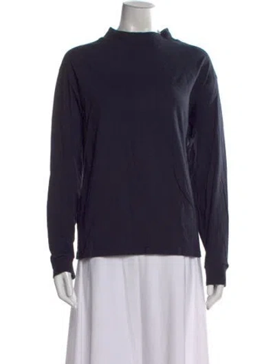 Pre-owned The Row Mock Neck Long Sleeve Top In Blue