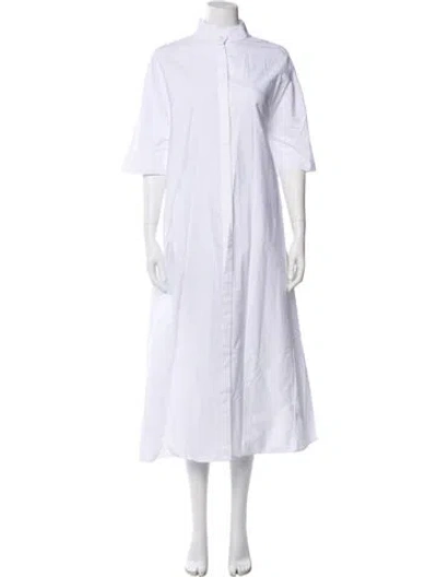 Pre-owned The Row Mock Neck Midi Length Dress W/ Tags In White