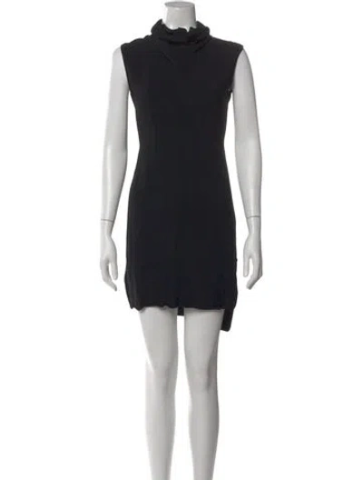 Pre-owned The Row Mock Neck Mini Dress In Black
