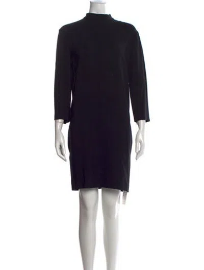 Pre-owned The Row Mock Neck Mini Dress In Black