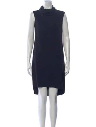 Pre-owned The Row Mock Neck Mini Dress In Blue