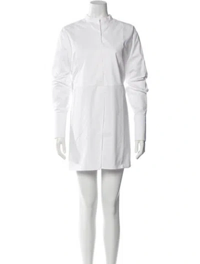 Pre-owned The Row Mock Neck Mini Dress In White