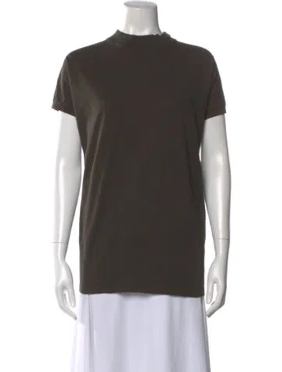 Pre-owned The Row Mock Neck Short Sleeve T-shirt In Green