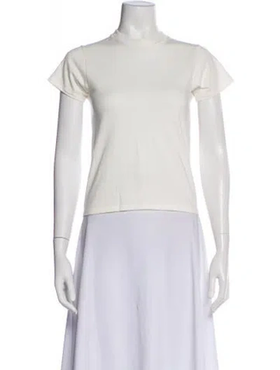 Pre-owned The Row Mock Neck Short Sleeve T-shirt In White