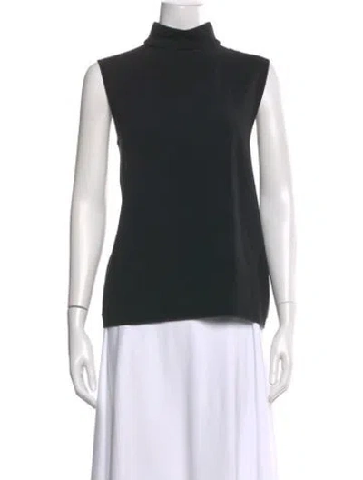 Pre-owned The Row Mock Neck Sleeveless Top In Black