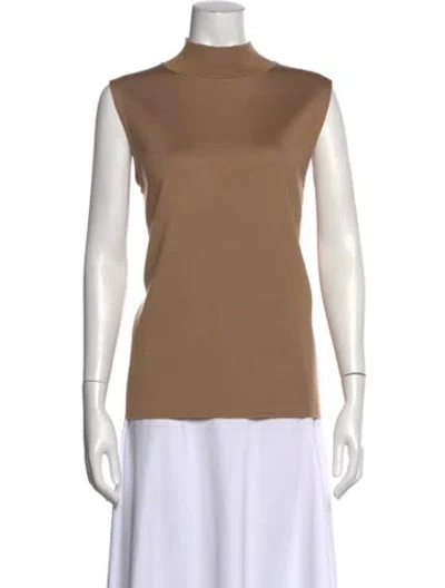 Pre-owned The Row Mock Neck Sleeveless Top In Neutral