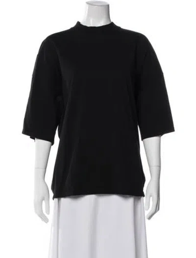 Pre-owned The Row Mock Neck Three-quarter Sleeve T-shirt In Black