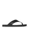 The Row Dune Classic Ginza Leather Flip Flops In Black