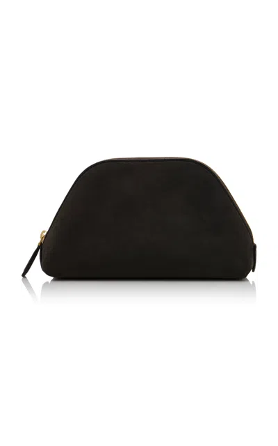 The Row Devon Mini Nubuck Pouch In Black
