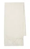 The Row Kastel Fringed Crinkled-linen Scarf In White