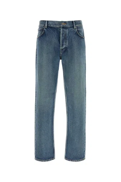 The Row High Rise Regular Fit Straight Leg Jeans In Blue