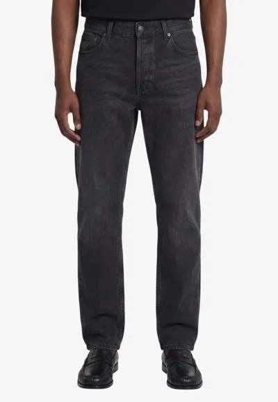 The Row Moe Washed Straight-leg Jeans In Black