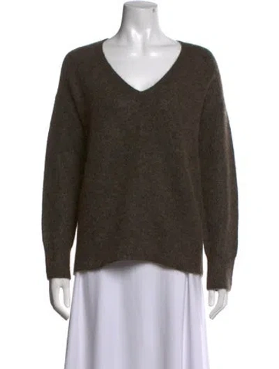 Pre-owned The Row Mohair V-neck Sweater W/ Tags In Brown