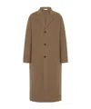 The Row Wool Long Coat In Brown