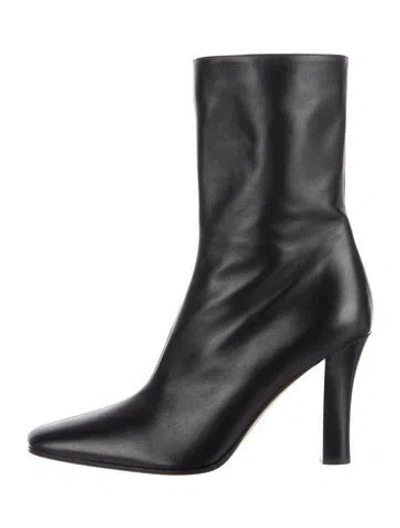 Pre-owned The Row Mona Leather Boots In Black