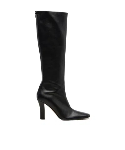 The Row Mona Leather Knee-high Boots In Black