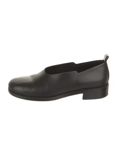 Pre-owned The Row Monceau Leather Loafers In Black