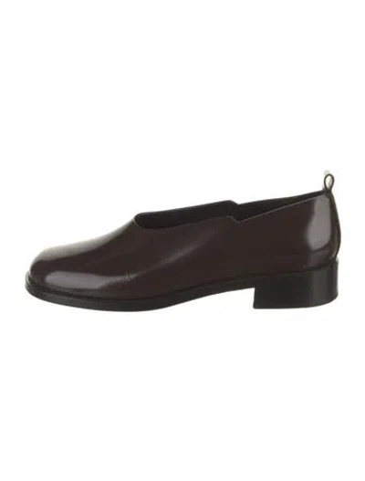 Pre-owned The Row Monceau Leather Loafers In Brown