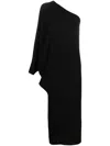 The Row Mono One-shoulder Asymmetric Maxi Dress In Black