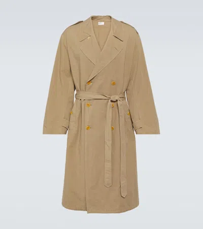 The Row Montrose Cotton And Linen Trench Coat In Beige