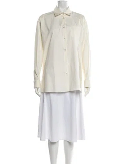 Pre-owned The Row Moon Shirt Long Sleeve Button-up Top In Neutrals