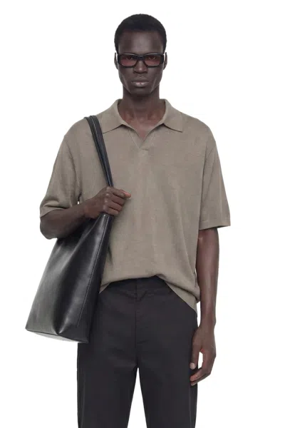 The Row Ry Buttoned French-terry Polo Shirt In Gray