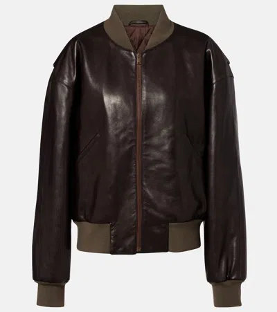 THE ROW MORISEL LEATHER BOMBER JACKET