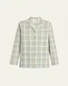 The Row Morpheus Plaid Cotton Shirt In Ivorygreen