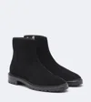 The Row Solid Suede Ankle Boots In Black