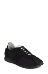 The Row Velvet Adjustable Sneakers Suede Finish In Black/light Grey