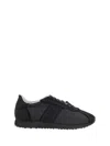 The Row Velvet Adjustable Sneakers Suede Finish In Black