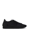 The Row Velvet Adjustable Sneakers Suede Finish In Black