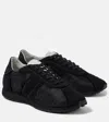 The Row Velvet Adjustable Sneakers Suede Finish In Black