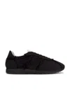 The Row Velvet Adjustable Sneakers Suede Finish In Black & Light Grey