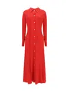 The Row Myra Maxi Silk Shirt Dress In Goji Berry