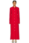 The Row Myra Maxi Silk Shirt Dress In Goji Berry