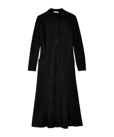 The Row Myra Silk Shirtdress In Blk Black