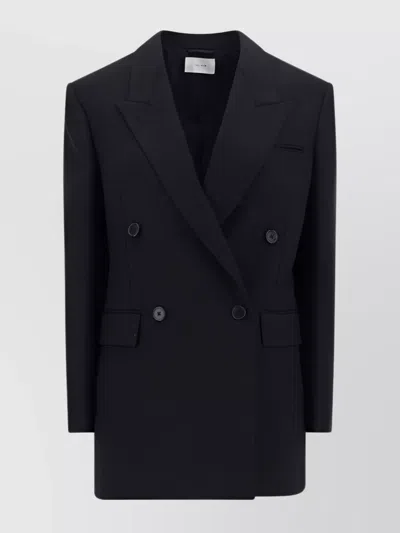 The Row Myriam Wool Blazer Jacket With Structured Shoulders In Black
