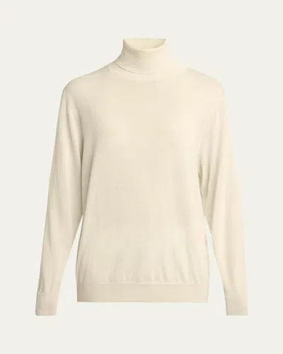 The Row Nabari Cashmere Long-sleeve Turtleneck Sweater In Neutral