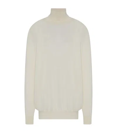 The Row Nabari Cashmere Rollneck Sweater In Ivory
