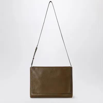The Row Blue Leather Messenger Bag Nan In Brown