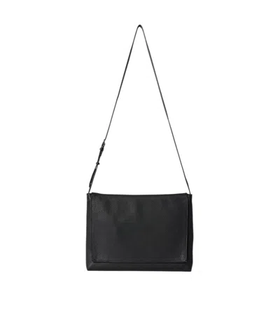 The Row Nan Leather Crossbody Bag In Black