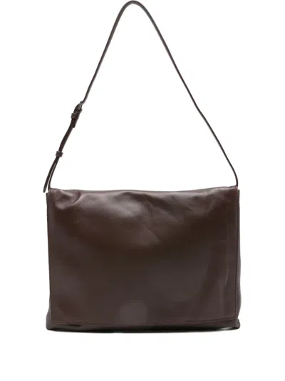 The Row Nan Leather Shoulder Bag In Brown