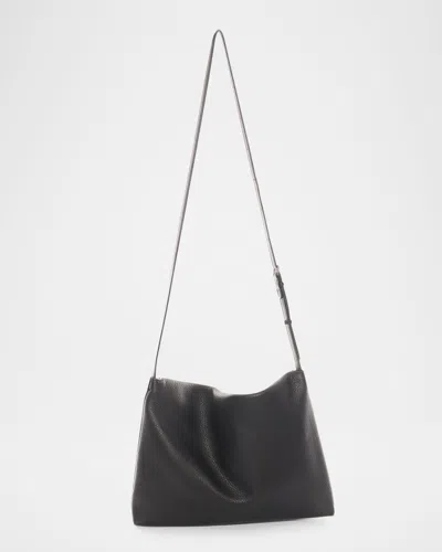 The Row Nan Shoulder Bag In Deer Leather In Black