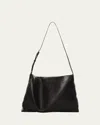 The Row Nan Shoulder Bag In Silk Leather In Black